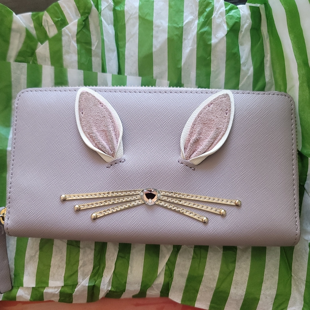 Kate Spade Hop to it bunny rabbit Neda wallet clutch